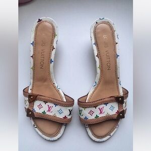 Louis Vuitton Murakami Multicolor Kitten Heels/Sandals